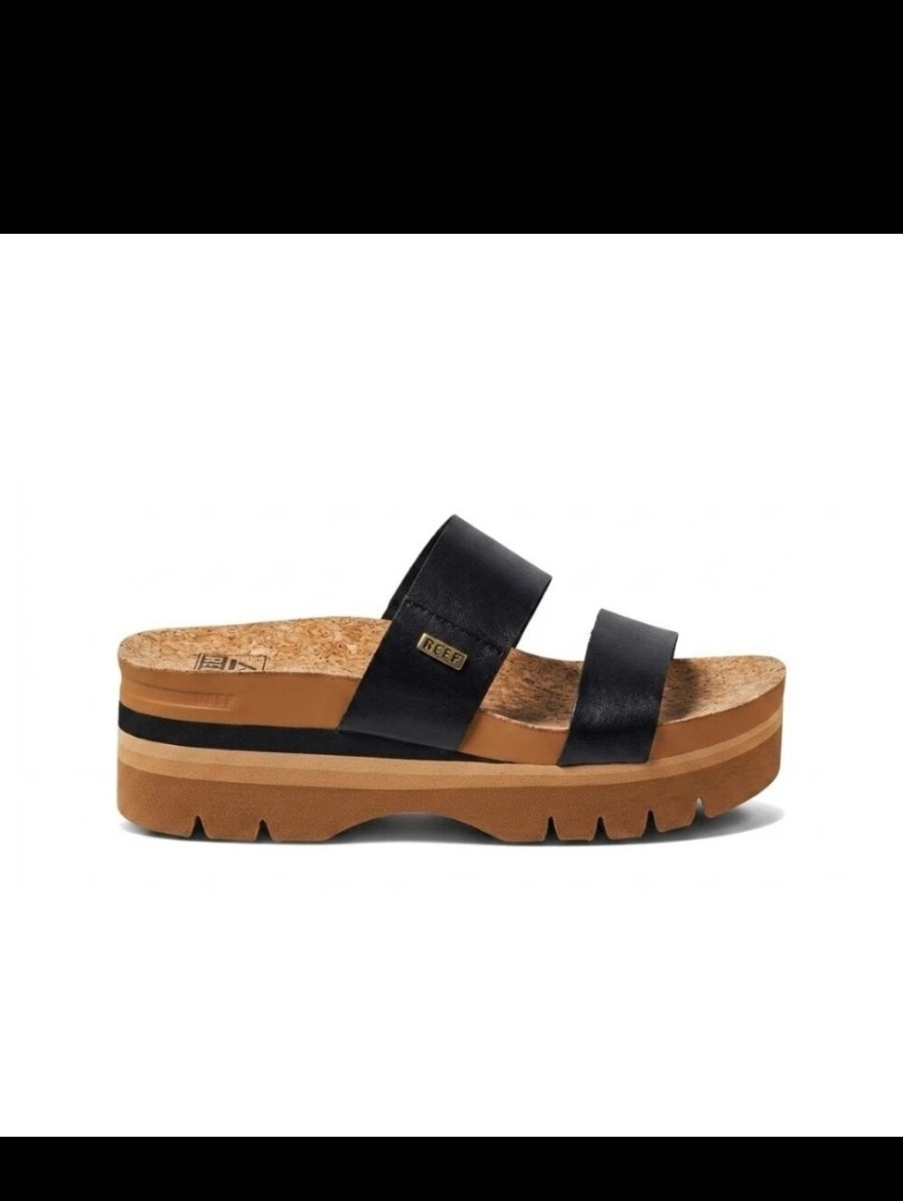 Reef Cushion Vista Higher Women's Slide Sandals - Black